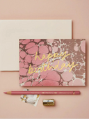 Wanderlust Paper Co. Card Pink Marble Happy Birthday Card