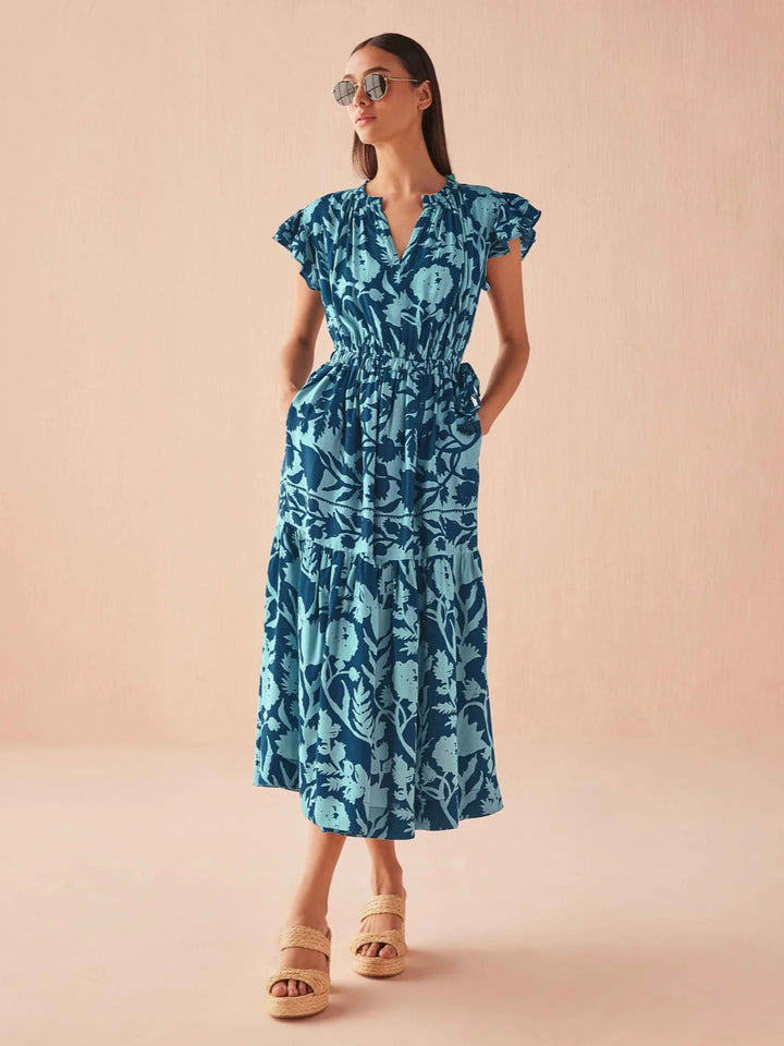 Willa Midi Dress in Lolita Harbor