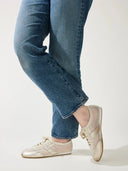Yosi Samra Shoes Kiah Casual Sneaker in Cream Mesh and Metallic Gold Leather