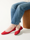 Yosi Samra Shoes Sadie Mesh Ballet Flat in Red