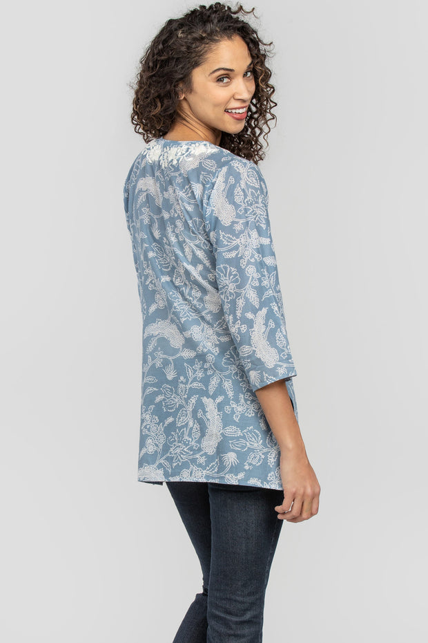 Amaya Textiles Apparel Amaya | Elle Cotton Tunic in Blue