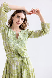 Amaya Textiles Apparel Amaya | Nancie Cotton Dress in Green