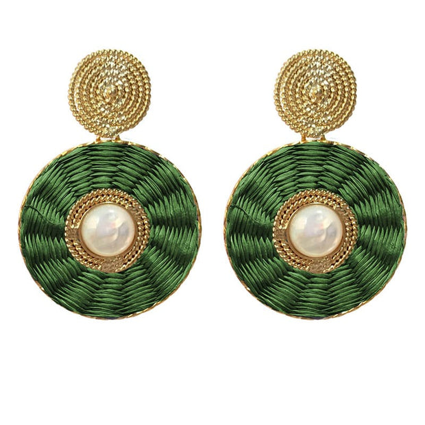 Ana Carolina Valencia Jewelry Olive Green Ana Carolina Valencia Jewelry | Iraca Lucky Eye Pearl Studs