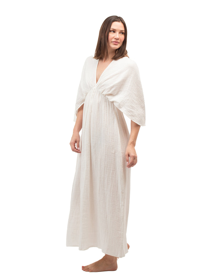 Beau & Ro Apparel The Logan Dress | White Gauze