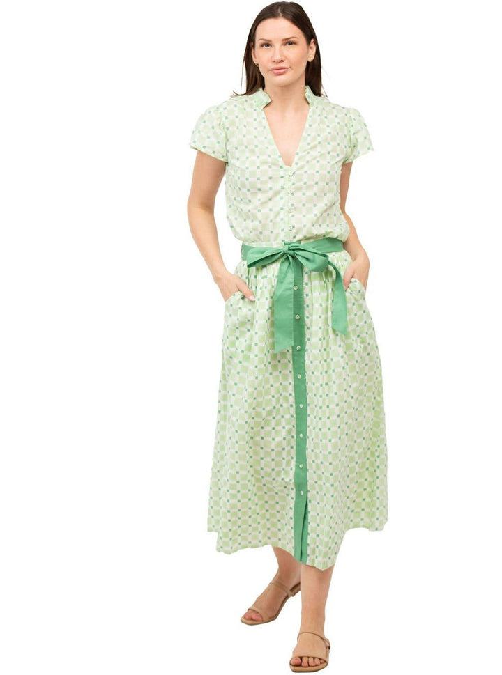 Beau & Ro Apparel The Prairie Skirt | Green Check