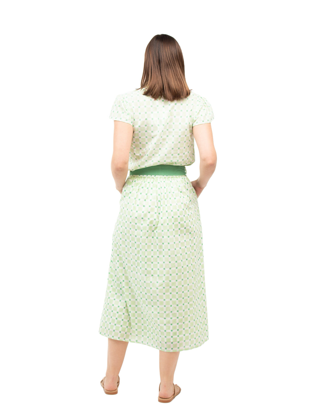 Beau & Ro Apparel The Prairie Skirt | Green Check