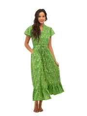 Beau & Ro Dress The Flutter Midi | Green Petite Floral