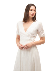 Beau & Ro Dresses The Lynn Wrap Dress | White