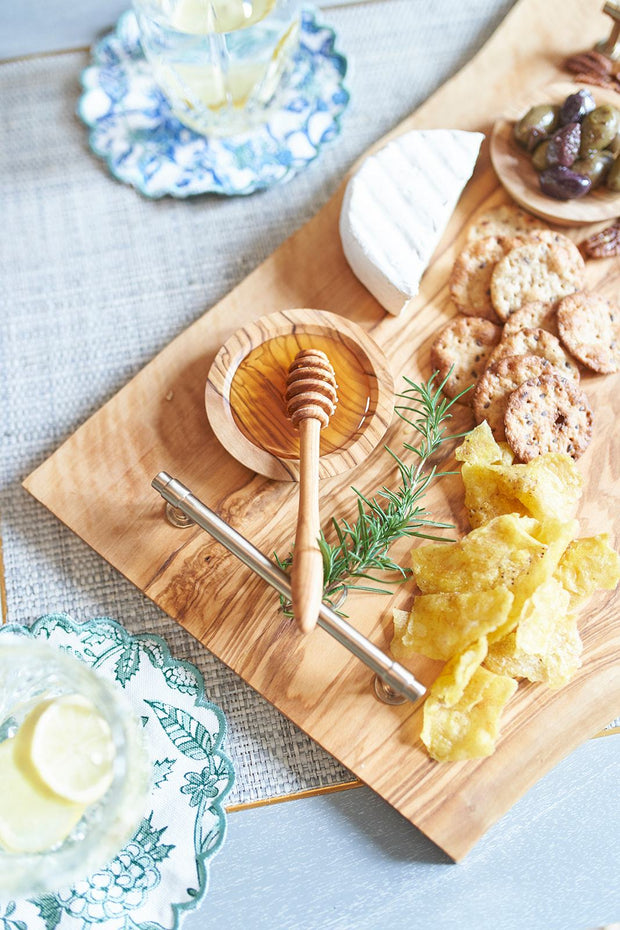 Beau & Ro Houseware Honey Bowl & Drizzler Beau & Ro Olive Wood Serving Trays