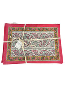 Beau & Ro Placemat Placemat Beau & Ro Tabletop Collection | Pink & Yellow Blockprint Placemats