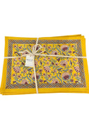 Beau & Ro Placemat Placemat Beau & Ro Tabletop Collection | Yellow Blockprint Placemats