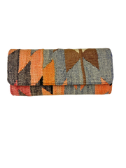 Beau & Ro Turkish Bags Orange Multi Turkish Carpet Bags | Rectangle Clutch + Crossbody