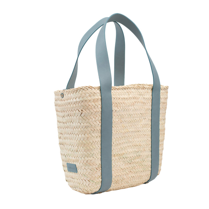 Beau & Ro Woven The Maroc Collection | Yasmine Tote in French Blue