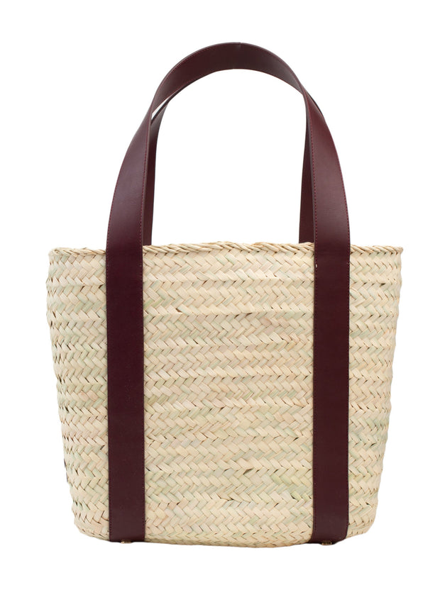 Beau & Ro Woven The Maroc Collection | Yasmine Tote in Maroon