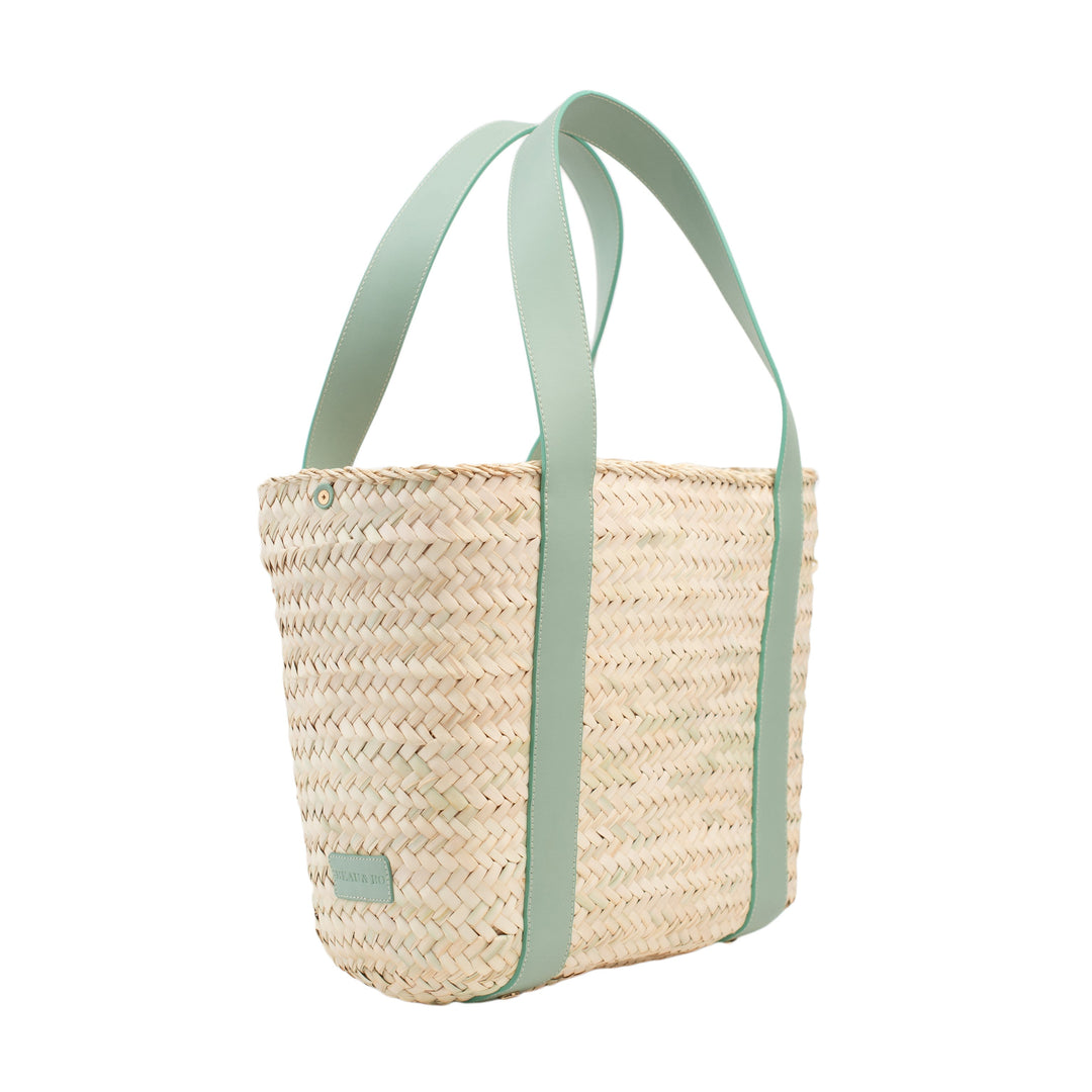 Beau & Ro Woven The Maroc Collection | Yasmine Tote in Sage Green