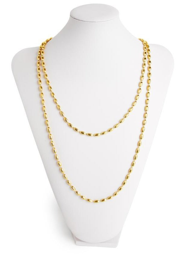 Candy Shop Vintage Jewelry Shiny Gold Candy Shop Vintage | Charleston Rice Bead Necklace