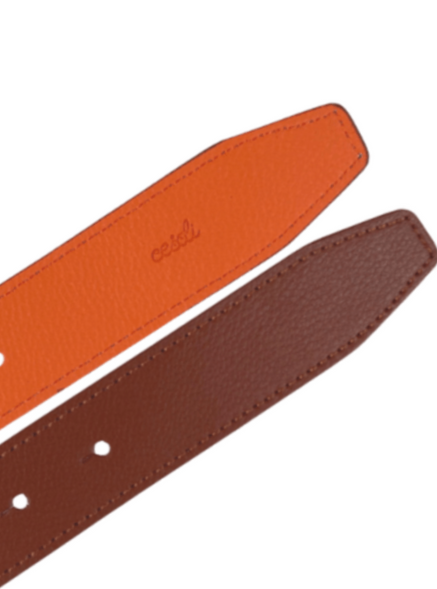 Cesoli Belts Cesoli | Habanero / Chesnut Reversible Leather Belt