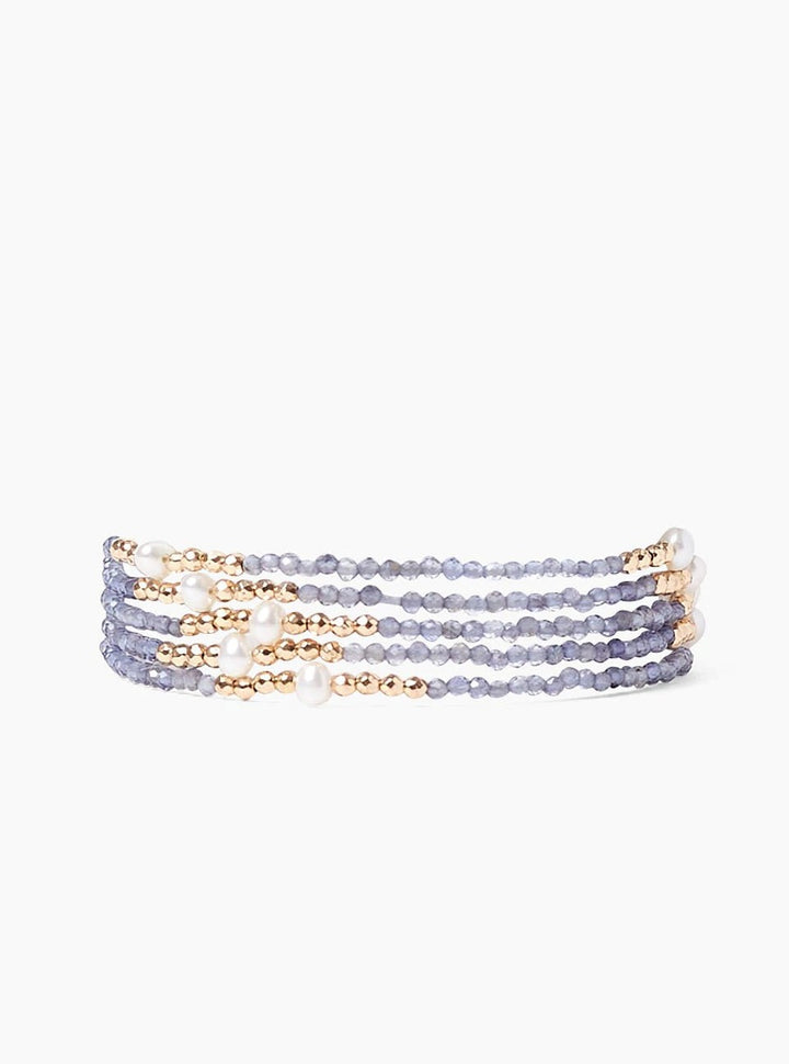 Chan Luu Jewelry Chan Luu | Iolite Mix Gold Step Naked Wrap Barcelet