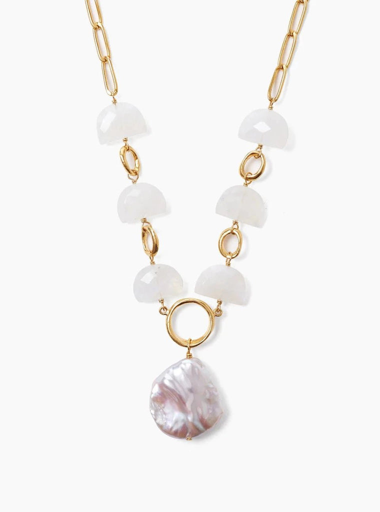 Moonstone Pearl Luna Necklace Beau Ro