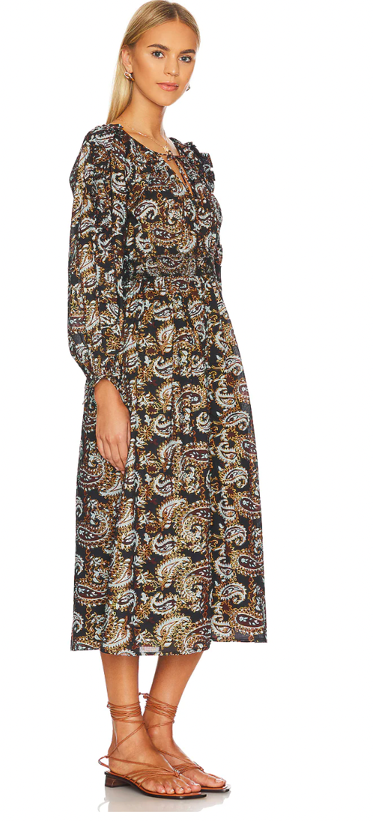 Cleobella Apparel Cleobella | Corrine Midi Dress in Avalon Blockprint