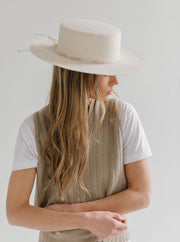 Gigi Pip Hat Gigi Pip | Dahlia Boater in Off White
