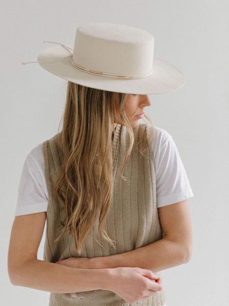 Dahlia Boater in Off White – Beau & Ro display picture 2