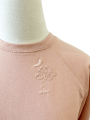 Hibiscus Linen Apparel Hibiscus Linen | Crew Neck Sweater with Palmetto and Moon Embroidery