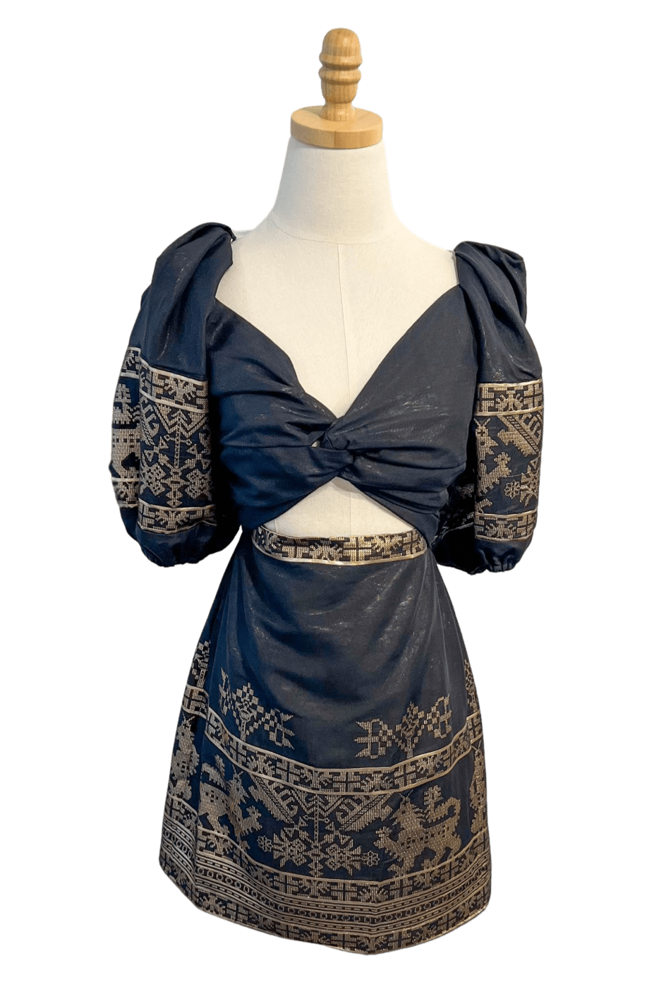Lace Apparel Lace | Black & Gold Cutout Mini Dress