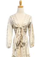 Lace Apparel Lace | Off White Tie Front Top