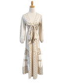 Lace Apparel Lace | Off White Tie Front Top