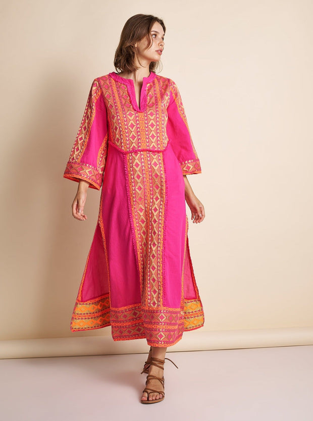 Lace Dress Lace | Fuchsia Long Sleeve Dress