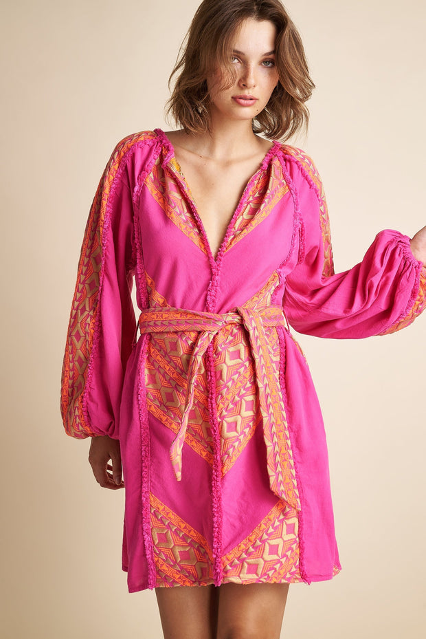 Lace Dress Lace | Fuchsia Tunic Mini Dress