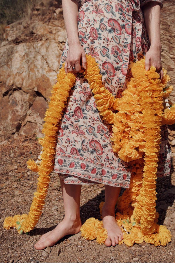 Louise Misha Dresses Louise Misha | Aline Dress in Cream Indian Flowers