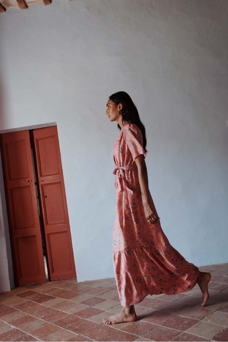 Louise Misha Dresses Louise Misha | Sandhya Dress in Strawberry Bohemian Hindi