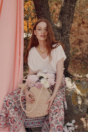 Louise Misha Skirts Louise Misha | Lucina Skirt in Cream Indian Flowers