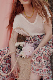 Louise Misha Skirts Louise Misha | Lucina Skirt in Cream Indian Flowers