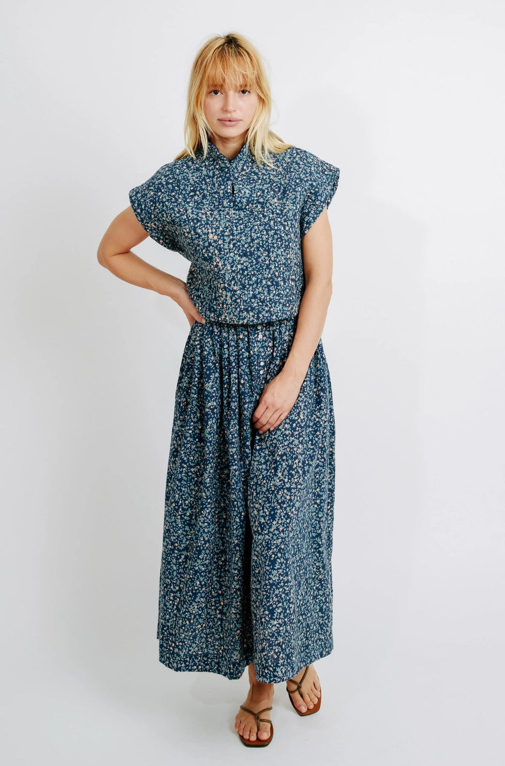 Mirth Apparel MIRTH Clothing | Bergamo Skirt in Blue Thistle