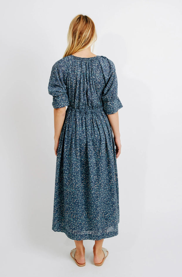 Mirth Apparel MIRTH Clothing | Vienna Drawstring Waist Maxi in Blue Thistle