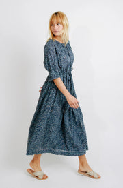 Mirth Apparel MIRTH Clothing | Vienna Drawstring Waist Maxi in Blue Thistle