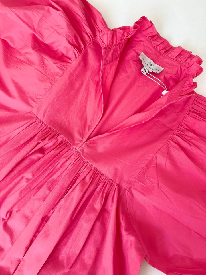 Never A Wallflower Apparel Never A Wallflower | High Neck Midi Dress in Hot Pink
