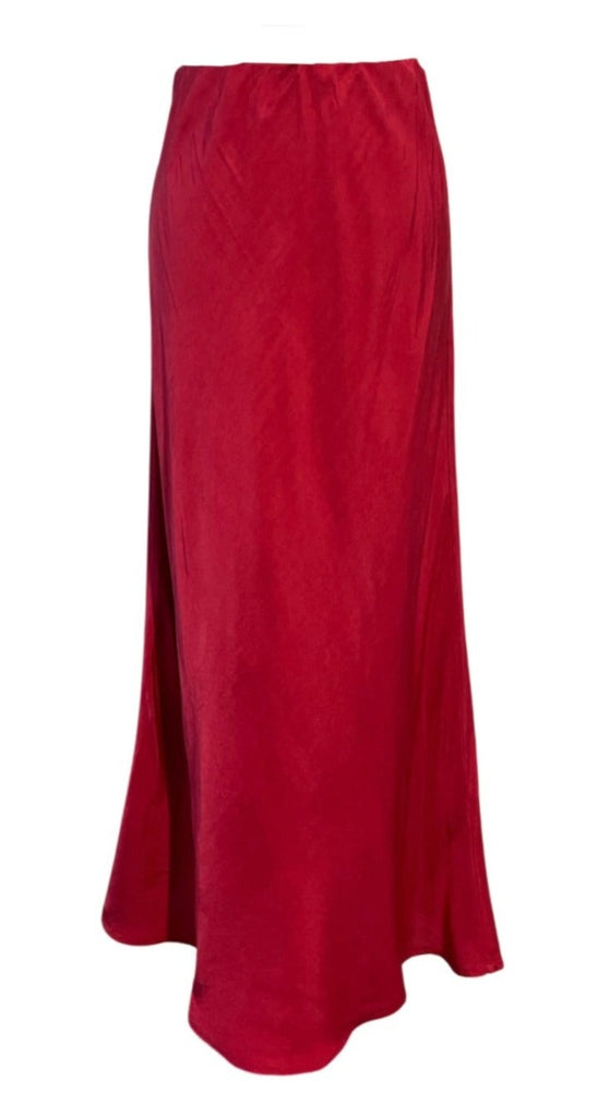 Berry red outlet midi skirt