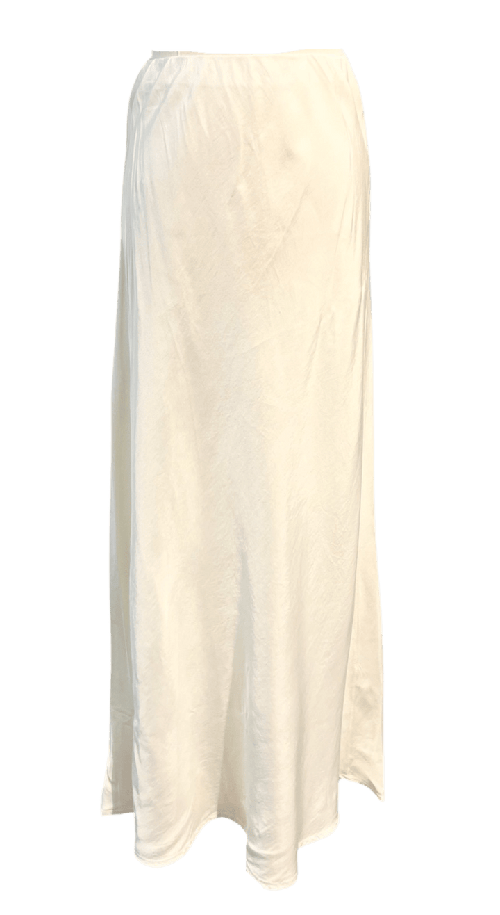 Sateside Apparel Stateside | Viscose Satin Midi Skirt in Cream