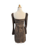 Saylor Apparel Saylor | Botanica Mini Dress in Black Metallic Pleat