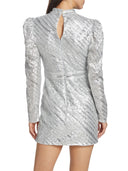 Saylor Apparel Saylor | Pollie Mini Dress in Platinum Sequin