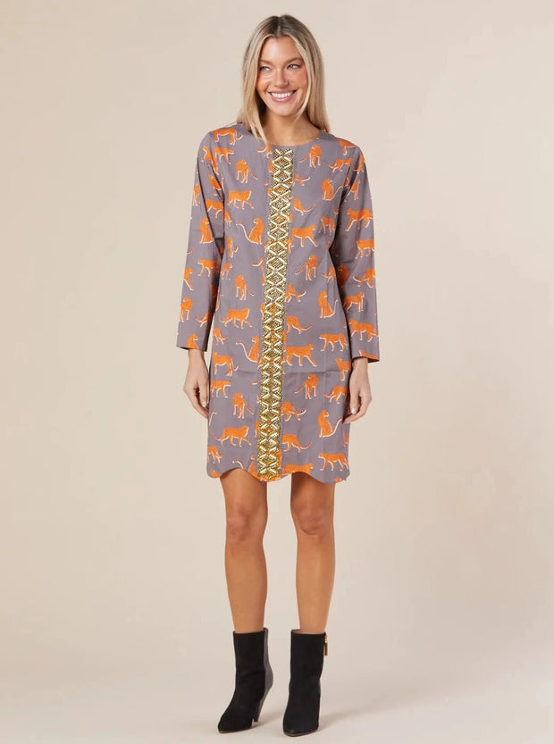 Sheridan French Apparel Sheridan French | Blair Dress in Mushroom Cheetah