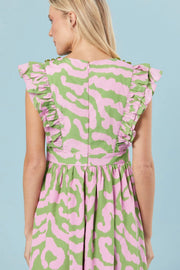 Sheridan French Dress Sheridan French | Stacey Dress in Green + Pink Tiger