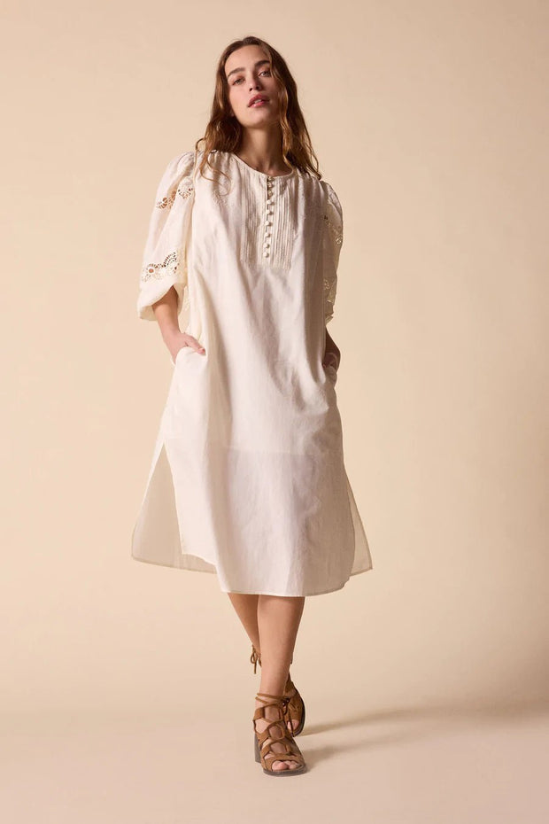 St.Roche Apparel St. Roche | Tippi Shirt Dress in Porcelain