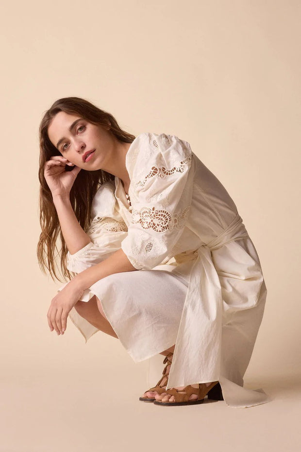 St.Roche Apparel St. Roche | Tippi Shirt Dress in Porcelain