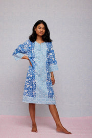 SZ Blockprints Dress SZ Blockprints | Long Kurta in London Blue