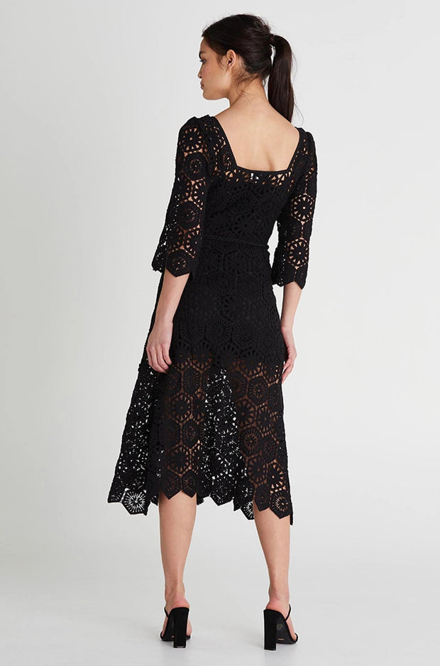 We Are Kindred Apparel We Are Kindred | Luna Crochet Midi Dress in Black